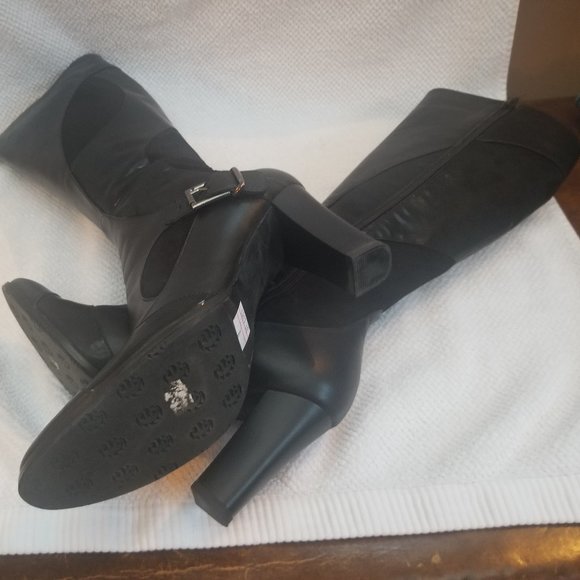 All leather new tall black winter boots - Picture 7 of 9